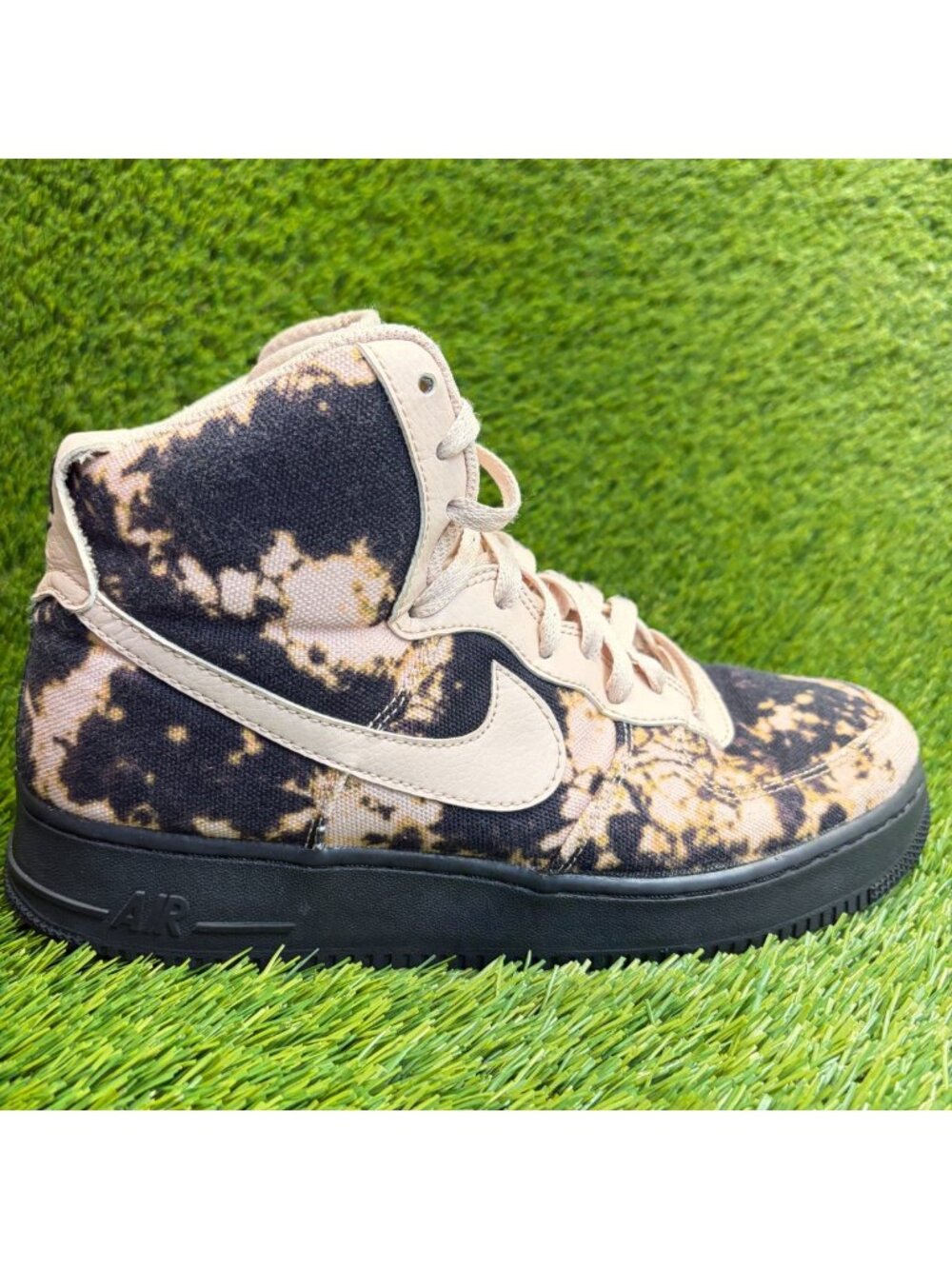 Nike Air Force 1 High Mens Size 9 Black Particle Beige Athletic Shoes Sneakers